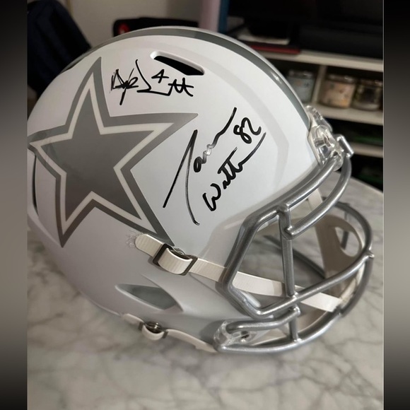 Dallas Cowboys Dak Prescott #4 & Jason Witten #82 Signed Full Size Helmet w COA - Picture 1 of 10